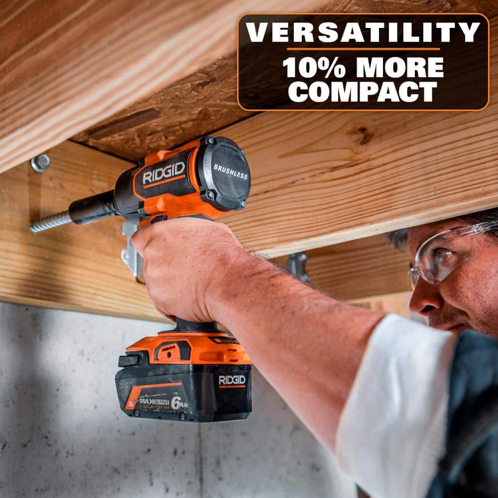 Clé à chocs sans fil 18 V, 4 modes, couple moyen, 1/2 po, avec bague de friction (outil seul)