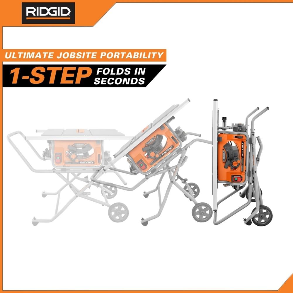 15 Amp 10 in. Portable Corded Pro Jobsite Table Saw with Stand