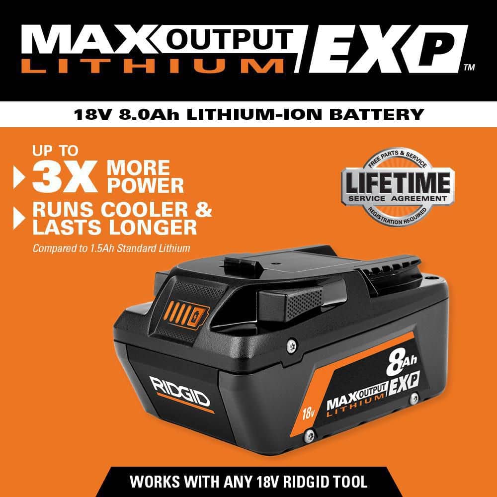 Batterie lithium-ion EXP 18 V 8,0 Ah à puissance maximale (lot de 2)