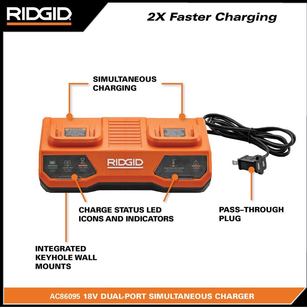 Chargeur simultané à double port 18 V