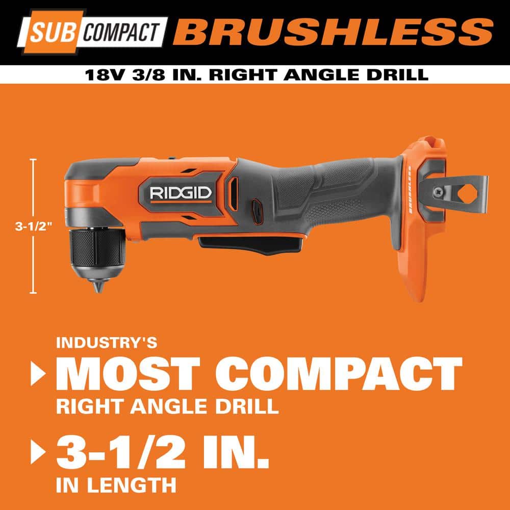 Perceuse à angle droit sans fil 18 V SubCompact de 3/8 po avec batterie de 2,0 Ah MAX et chargeur