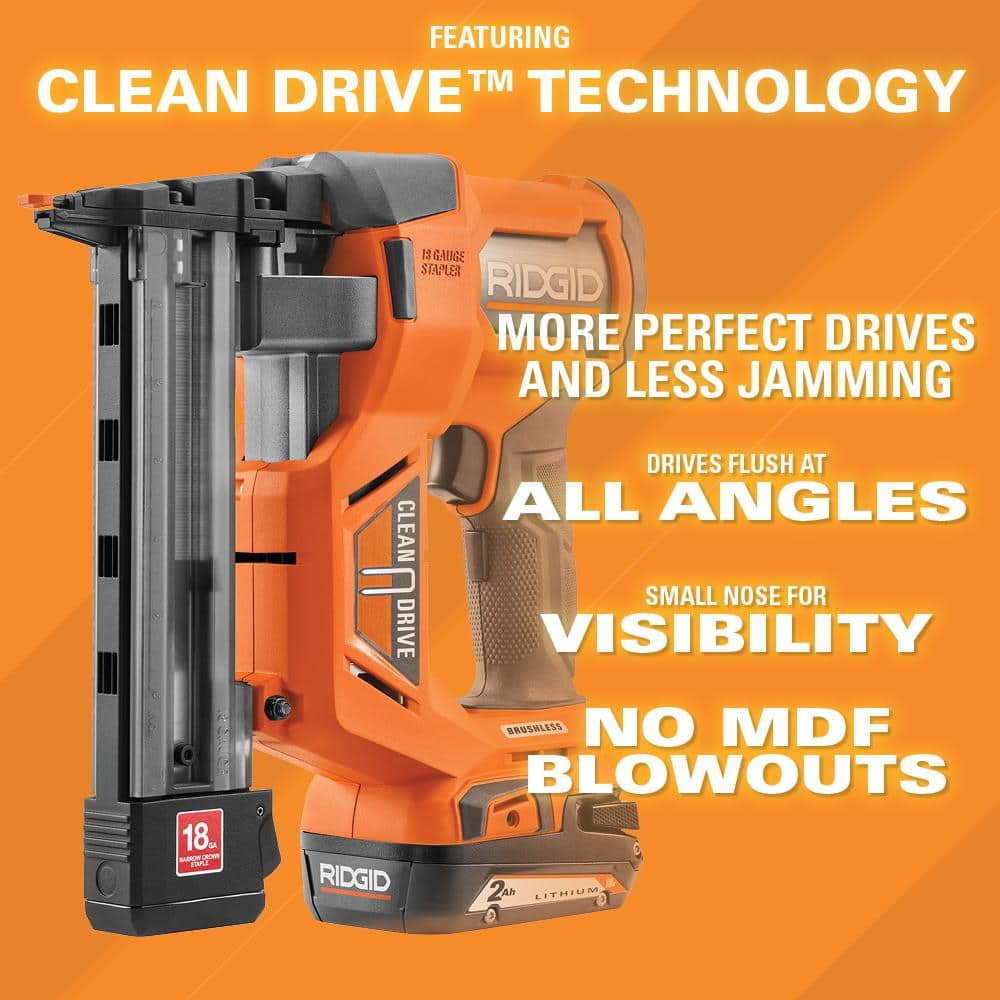 Agrafeuse à couronne étroite sans fil 18 V, calibre 18, 1-1/2 po (outil uniquement)